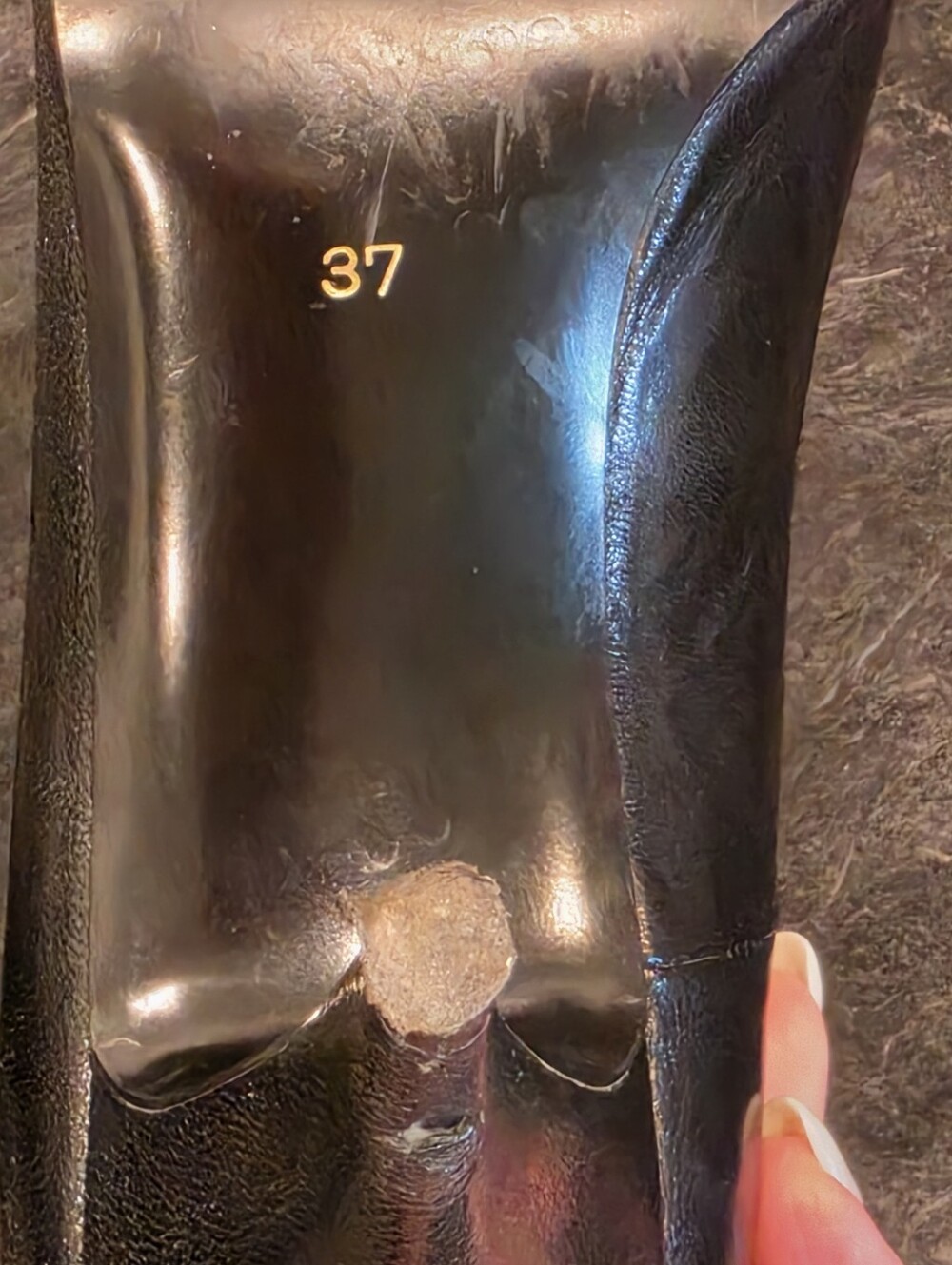 Yves Saint Laurent Size 37 Black Leather Pointed Pumps with Gold Insole - Picture 7 of 12